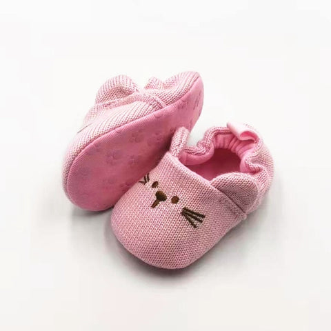 Adorable Infant Slippers Toddler Baby Boy Girl Knit Crib Shoes Cute Cartoon Anti-slip Pre-walker Slippers