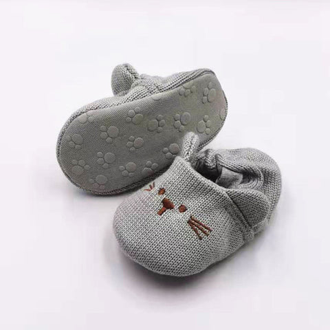 Adorable Infant Slippers Toddler Baby Boy Girl Knit Crib Shoes Cute Cartoon Anti-slip Pre-walker Slippers