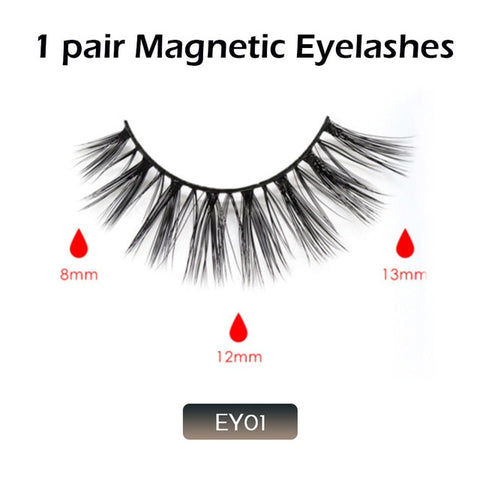 Magnetic False Eyelashes No Glue Full Eye 5 Magnet Reusable Fake Eyelashes Natural Soft Eyelashes Extension Magnetic Eyelash Kit