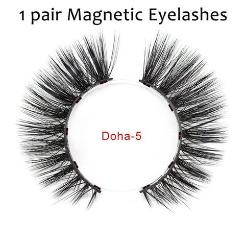 Magnetic False Eyelashes No Glue Full Eye 5 Magnet Reusable Fake Eyelashes Natural Soft Eyelashes Extension Magnetic Eyelash Kit