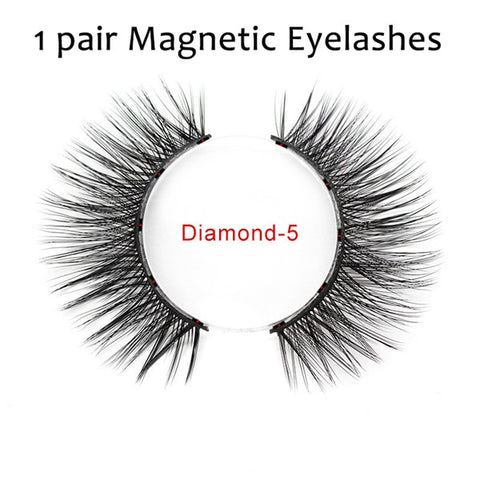 Magnetic False Eyelashes No Glue Full Eye 5 Magnet Reusable Fake Eyelashes Natural Soft Eyelashes Extension Magnetic Eyelash Kit