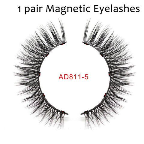 Magnetic False Eyelashes No Glue Full Eye 5 Magnet Reusable Fake Eyelashes Natural Soft Eyelashes Extension Magnetic Eyelash Kit