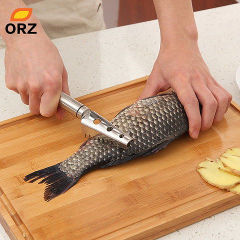 Fish Skin Cleaning Stainless Steel Scraper Brush